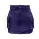 Women's Casual Plain Multiple Flap Pockets Mini Denim Skirts 10# Clothing Wholesale Market -LIUHUA