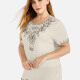 Women's Elegant Round Neck Floral Embroidery Short Sleeve T-Shirt 1# Clothing Wholesale Market -LIUHUA