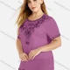 Wholesale Women's Elegant Round Neck Floral Embroidery Short Sleeve T-Shirt 6# Clothing Wholesale Market Liuhua