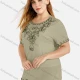 Wholesale Women's Elegant Round Neck Floral Embroidery Short Sleeve T-Shirt 7# Clothing Wholesale Market Liuhua