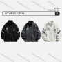 Wholesale Men's Casual Letter Stand Collar Patch Pocket Zip Up Fleece Jacket A08# preview