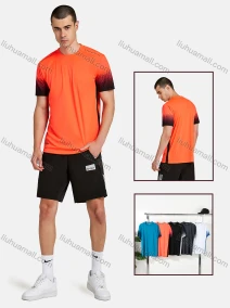 Wholesale Men's Sporty Crew Neck Short Sleeve Gradient T-Shirt, LIUHUA CLOTHING WHOLESALE