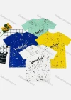 Wholesale Boy's Casual Allover Print Round Neck Short Sleeve Tee - Liuhuamall