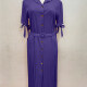 Women's Casual Lapel Lace Up Button Down Belted Plain Maxi Dress 13# Clothing Wholesale Market -LIUHUA