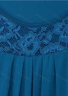 Wholesale Woman's Casual Round Neck Batwing Sleeve Guipure Lace Ruffle Hem Top - Liuhuamall