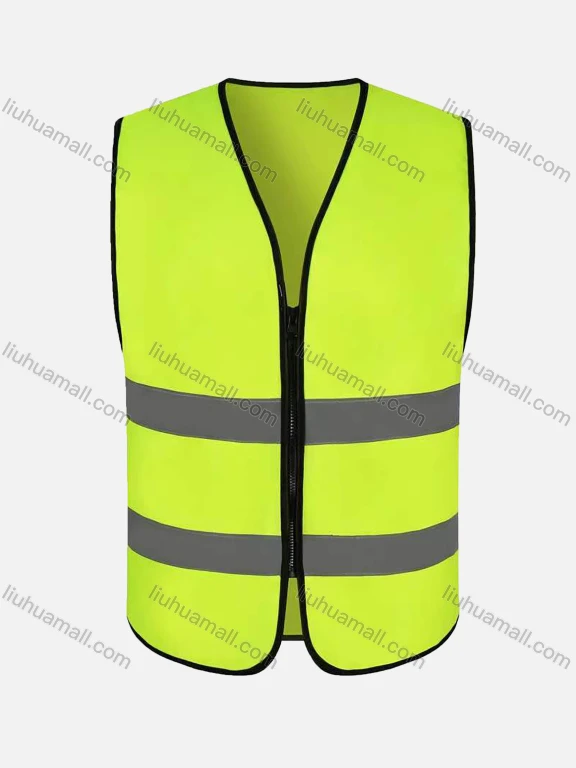 Wholesale High Visibility Zipper Front Safety Vest With Reflective Strips