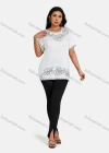 Wholesale Women's Elegant Round Neck Floral Embroidery Short Sleeve T-Shirt - Liuhuamall