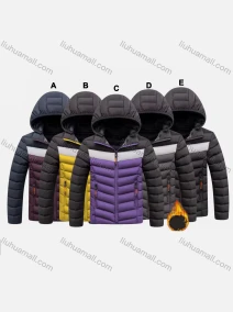 Wholesale Kids Casual Hooded Long Sleeve Zipper Pocket Thermal Puffer Jacket, LIUHUA CLOTHING WHOLESALE