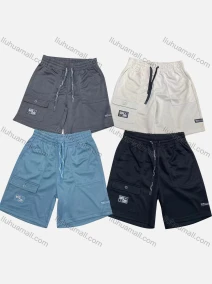 Wholesale Men's Casual Plain Patch Pocket Drawstring Elastic Waist Shorts 71006#, LIUHUA CLOTHING WHOLESALE