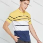 Wholesale Men's Casual Colorblock Striped Print Short Sleeve Polo Shirt preview