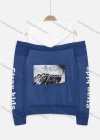 Wholesale Women's Letter Print & Pattern Cold Shoulder Long Sleeve Drawstring Hoodie - Liuhuamall