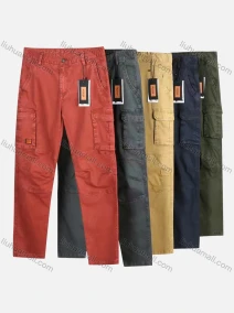 Wholesale Men's Casual Plain Straight Leg Ankle Length Cargo Pants, LIUHUA CLOTHING WHOLESALE