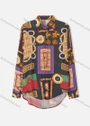 Wholesale Women's Plus Size Fashion Long Sleeve Button Down Allover Patchwork Print Shirt - Liuhuamall