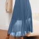 Women's Elegant Plain Elastic Waist Flocked Mesh Swiss Dot Pleated Midi Skirt AI005-1# 19# Clothing Wholesale Market -LIUHUA