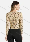 Wholesale Women's Fall Allover Currency Print Round Neck Long Sleeve Blouse - Liuhuamall