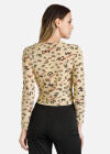 Wholesale Women's Fall Allover Currency Print Round Neck Long Sleeve Blouse - Liuhuamall