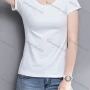 Wholesale Women's Basics Short Sleeve High Stretchy Slim Plain T-shirts preview