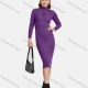 Wholesale Women's Turtleneck High Neck Lace Up Pearl Decor Bodycon Knit Dress 2192# C646# Clothing Wholesale Market Liuhua