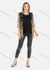 Wholesale Women's Spring Striped Folkloric Print Half Sleeve Mesh Cardigan - Liuhuamall