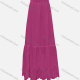 Wholesale Women's Elegant 100%Cotton Plain Splicing Eyelet Embroidered Ruched Maxi Skirt SC3649# Rose Red Guangzhou Clothing Wholesale Market & Suppliers -LIUHUAMALL