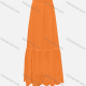 Wholesale Women's Elegant 100%Cotton Plain Splicing Eyelet Embroidered Ruched Maxi Skirt SC3649# Orange Wholesale Clothing Market & Suppliers -LIUHUAMALL