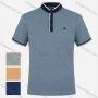 Wholesale Men's Casual Stand Collar Short Sleeve Button Front Embroidery Logo Polo Shirt preview