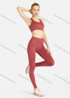 Wholesale Women's Sporty Plain Racerback Tank Top & High Waist Legging Set - Liuhuamall