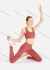 Wholesale Women's Sporty Plain Racerback Tank Top & High Waist Legging Set - Liuhuamall