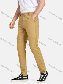 Wholesale Men's Standard Tapered Plain Basics Casual Chino Pants, LIUHUA CLOTHING WHOLESALE