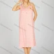 Wholesale Women's Soft Milk Silk Pin Dot Scoop Neck Ruched Button Front Lounge Tank Midi Night Dress 1163# Pink Clothing Wholesale Market Liuhua