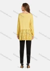 Wholesale Woman's Casual Round Neck Button Decro Fake Pocket Floral Eyelet Embroidered Plain Tunic - Liuhuamall