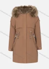Wholesale Women's Casual Plain Long Sleeve Zipper Pockets Drawstring Fluffy Hooded Parka - Liuhuamall