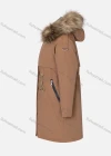 Wholesale Women's Casual Plain Long Sleeve Zipper Pockets Drawstring Fluffy Hooded Parka - Liuhuamall