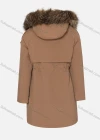 Wholesale Women's Casual Plain Long Sleeve Zipper Pockets Drawstring Fluffy Hooded Parka - Liuhuamall