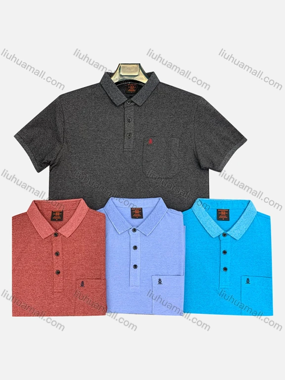 Wholesale Men's Casual Lycra Cotton Plain Patch Pocket Short Sleeve Polo Shirt