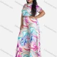 Wholesale Women's Casual Tie Dye Short Sleeve Crop Top & Wide Leg Pants 2-piece Set Multi-color Clothing Wholesale Market Liuhua