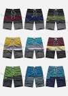 Wholesale Men's Casual Striped Colorblock Flap Pockets Drawstring Shorts 1# - Liuhuamall