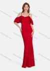 Wholesale Women's Elegant High Waist Cold Shoulder Ruffle Sleeve Evening Dress 3024# - Liuhuamall