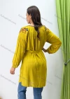 Wholesale Women's Casual Lace Up Keyhole Neck Shirt Sleeves Floral Print Short Dress 008# - Liuhuamall
