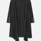 Women's Causal Plain Long Sleeve Open Front Mid Length Cardigan Black Clothing Wholesale Market -LIUHUA