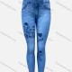 Wholesale Women's Casual Long Letter Print Leggings Blue Guangzhou Clothing Wholesale Market & Suppliers -LIUHUAMALL