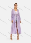 Wholesale Women's Casual Long Sleeve Embroidery Hollow Out Tie Front Long Robe Cardigan B113# - Liuhuamall