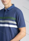 Wholesale Men's Casual Cotton Colokblock Striped Short Sleeve Polo Shirt - Liuhuamall