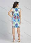 Wholesale Women's Casual Sleeveless Round Neck Floral Print Zip Back Short Tank Dress - Liuhuamall