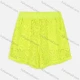 Wholesale Women's Embroidery Lace Hollow Out Plain Elastic Waist Shorts Fluorescent Yellow Clothing Wholesale Market Liuhua
