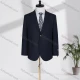 Wholesale Men's Business Lapel Single Breasted Plain Flap Pockets Blazer Jacket A3054# Navy Clothing Wholesale Market Liuhua