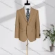 Wholesale Men's Formal Lapel Single Breasted Plain Flap Pockets Blazer Jacket D3468# Camel Clothing Wholesale Market Liuhua
