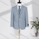 Wholesale Men's Business Lapel Single Breasted Plain Flap Pockets Blazer Jacket D3615# Light Blue Clothing Wholesale Market Liuhua