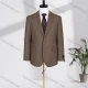 Wholesale Men's Business Lapel Single Breasted Plain Flap Pockets Blazer Jacket D3615# Coffee Clothing Wholesale Market Liuhua