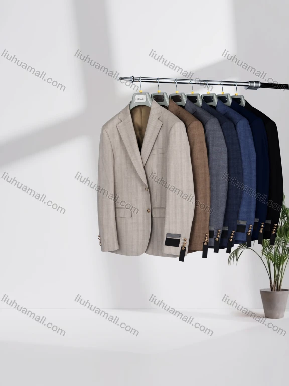 Wholesale Men's Business Lapel Single Breasted Plain Flap Pockets Blazer Jacket D3616#